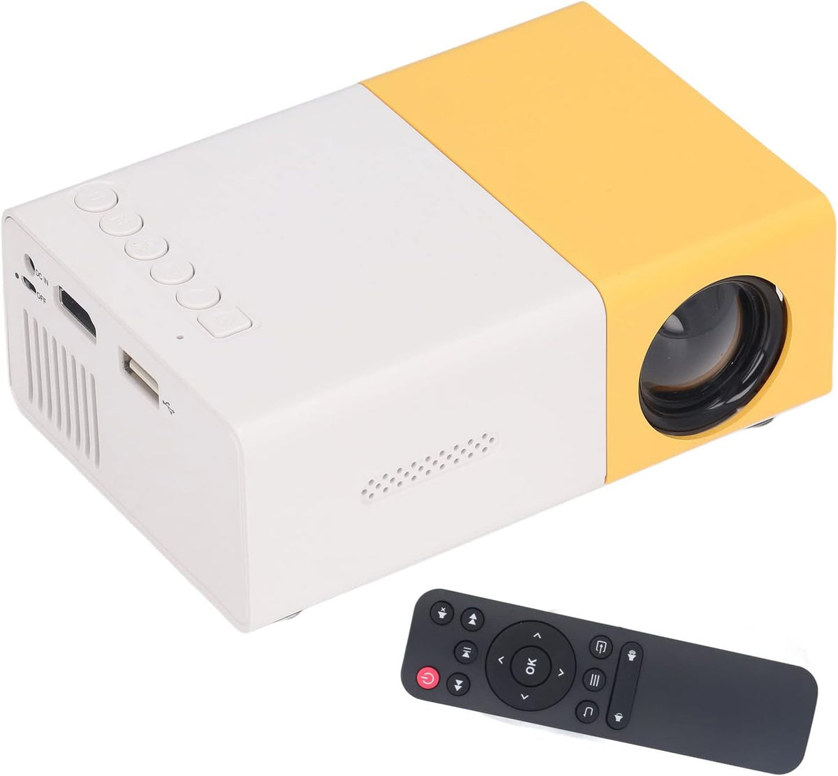 Mini Projector,Mini Projector,4K Retroprojector,Mini Projector 16 9,Mini Portable Projector Mini 24 to 60 Inch Resolution 1920X1080 Large Screen Projector for Outdoor Home Theater Wire - T